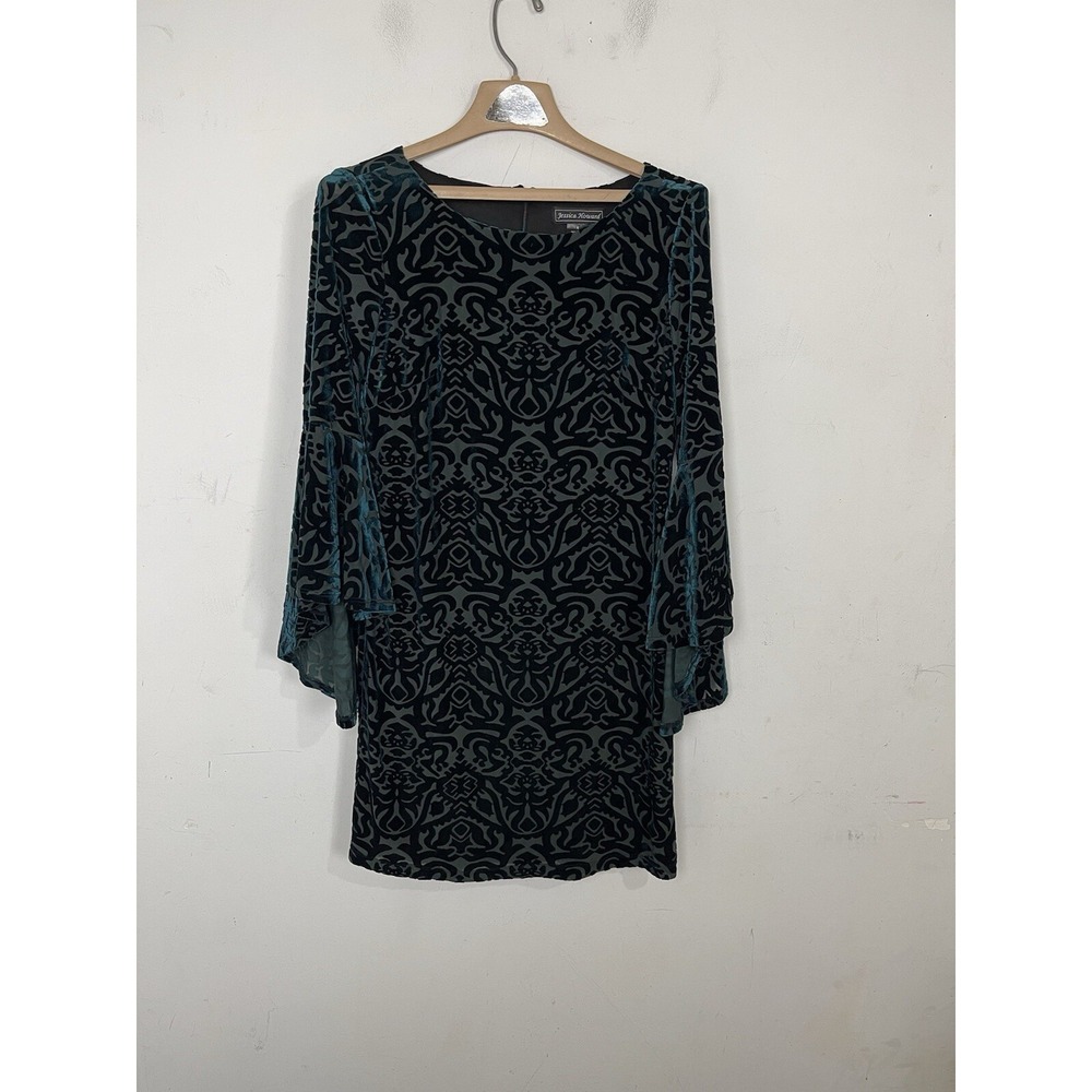 Jessica‎ Howard Womens Dress 6 Forest Green Velvet Burnout Holiday Whimsigoth
